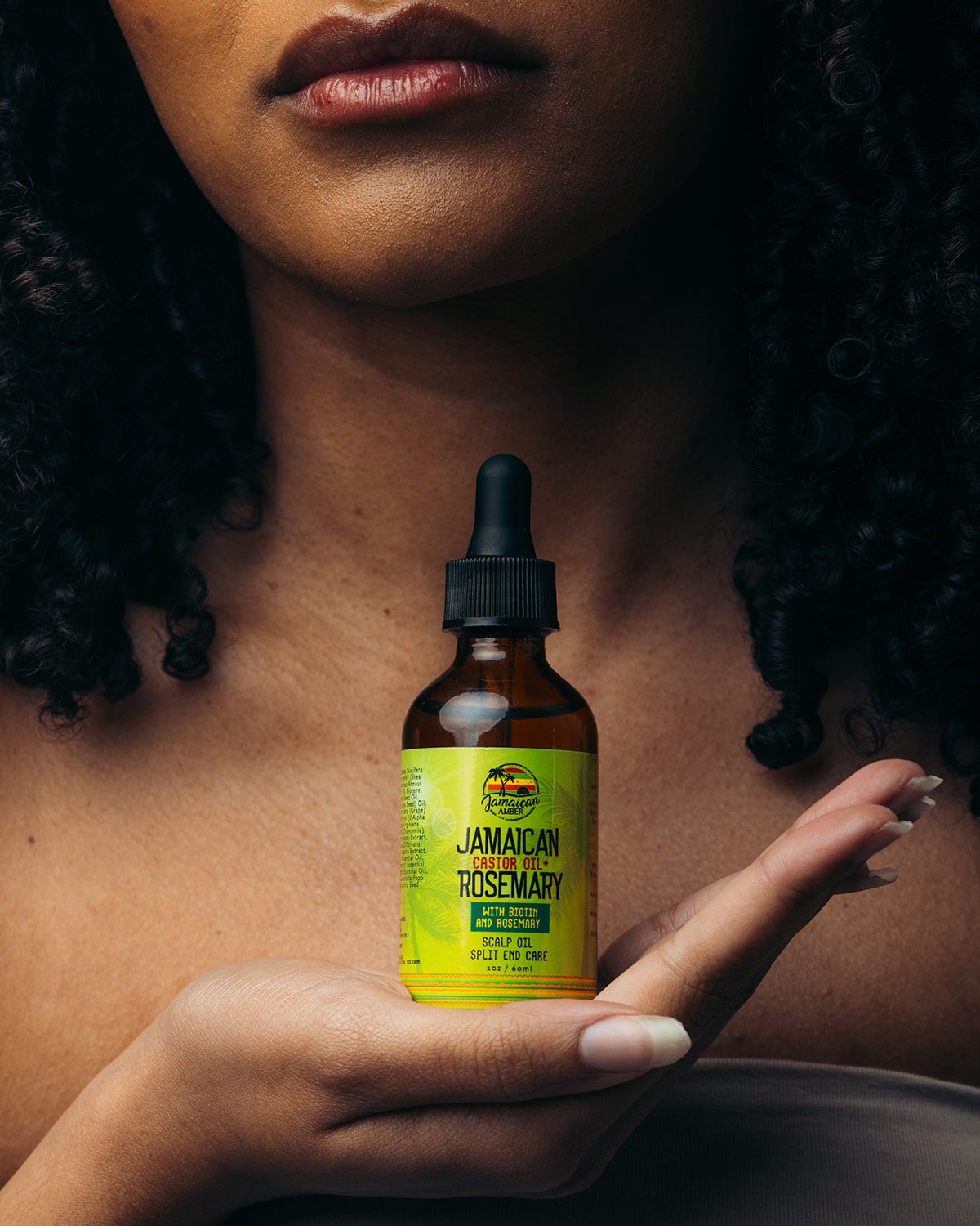 Jamaican Amber Jamaican Castor Oil & Rosemary Hair Oil  2 oz/60 ml - Mitchell Brands