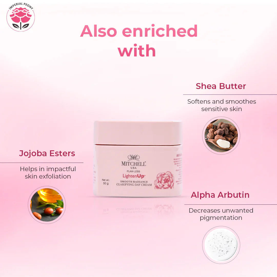 Lighten Up Flaw-Less Smooth Radiance Clarifying Day Cream 50g Mitchell Brands - Mitchell Brands - Skin Lightening, Skin Brightening, Fade Dark Spots, Shea Butter, Hair Growth Products