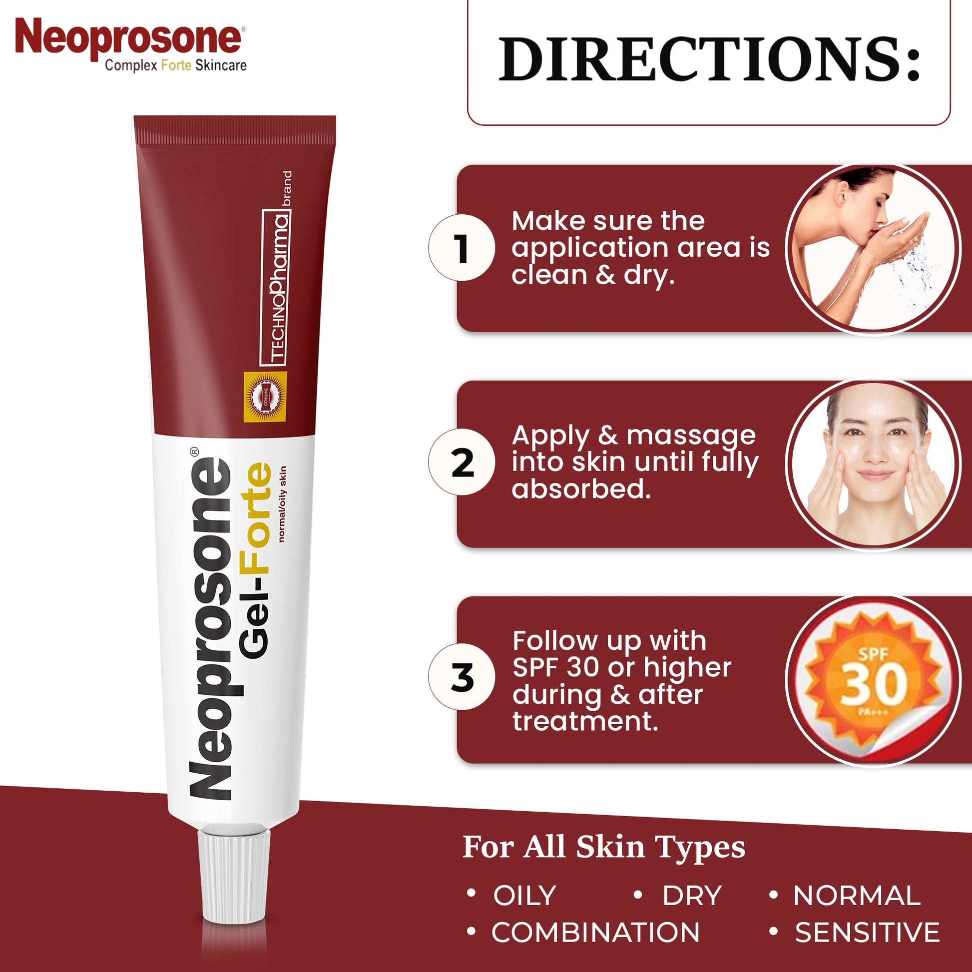 Neoprosone Brightening Gel - Moisturizer Cream Gel - 30g / 1 oz - Mitchell Brands