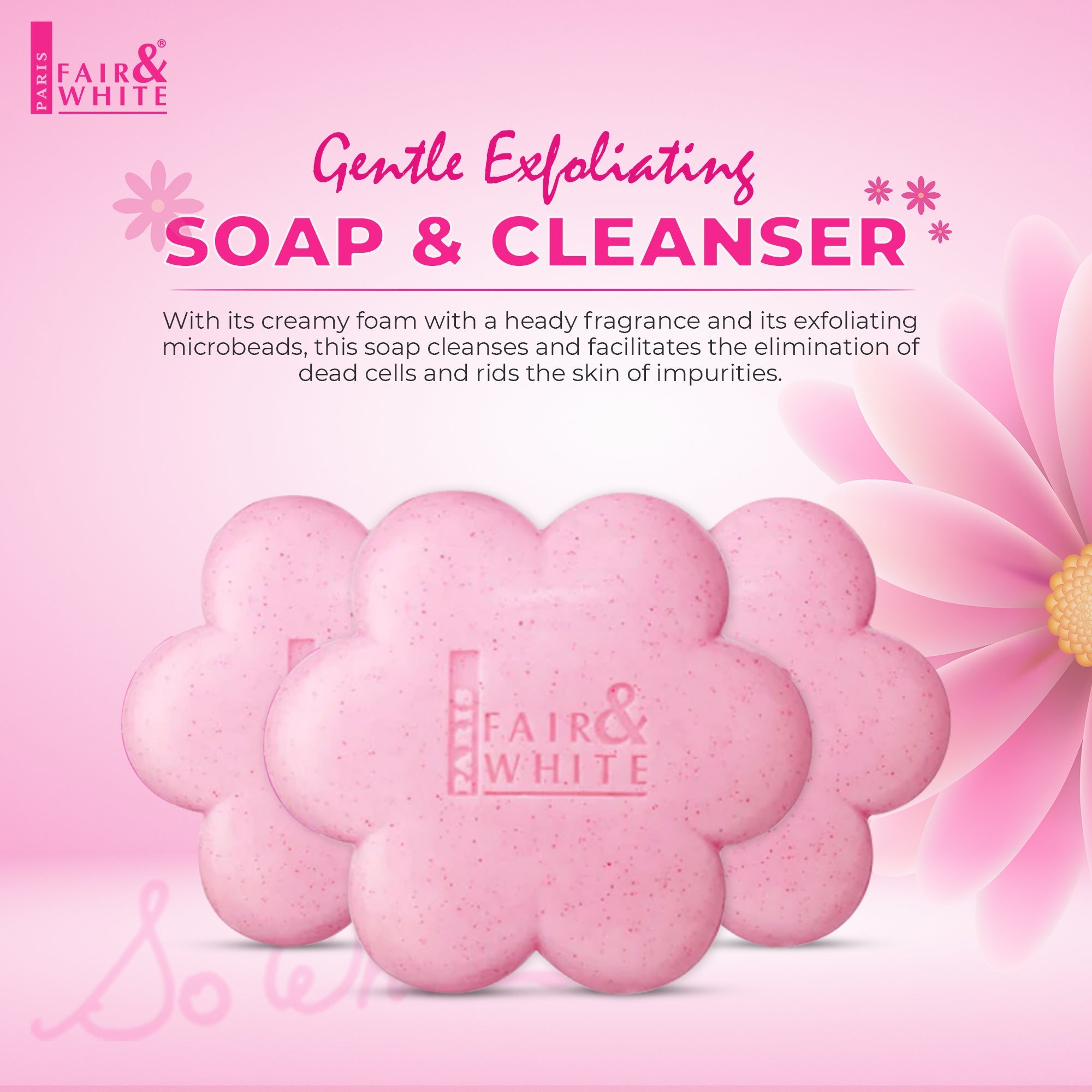 Fair & White So White Exfoliating Soap Gentle Cleansing Bar