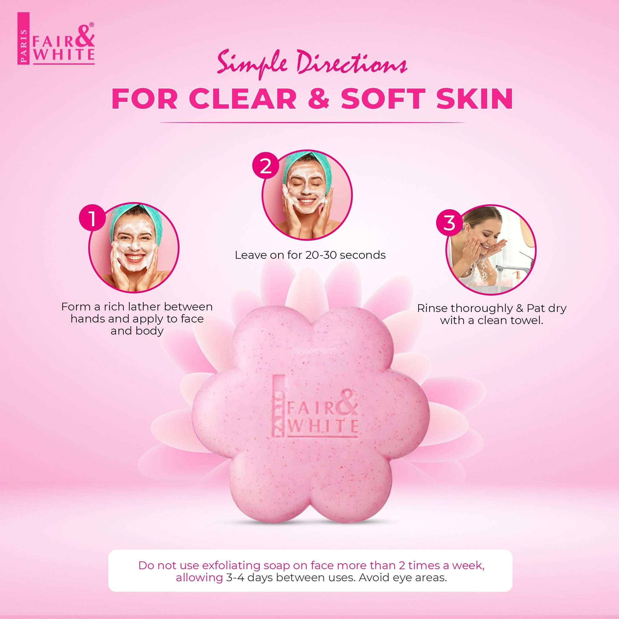 Fair & White So White Exfoliating Soap Gentle Cleansing Bar