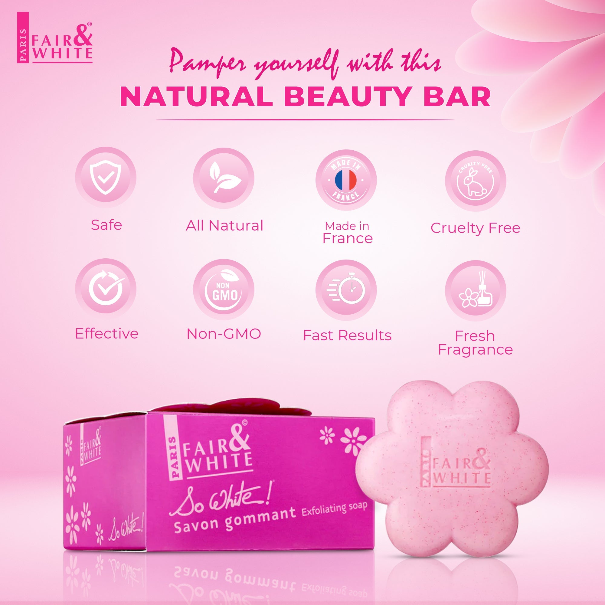 Fair & White So White Exfoliating Soap Gentle Cleansing Bar