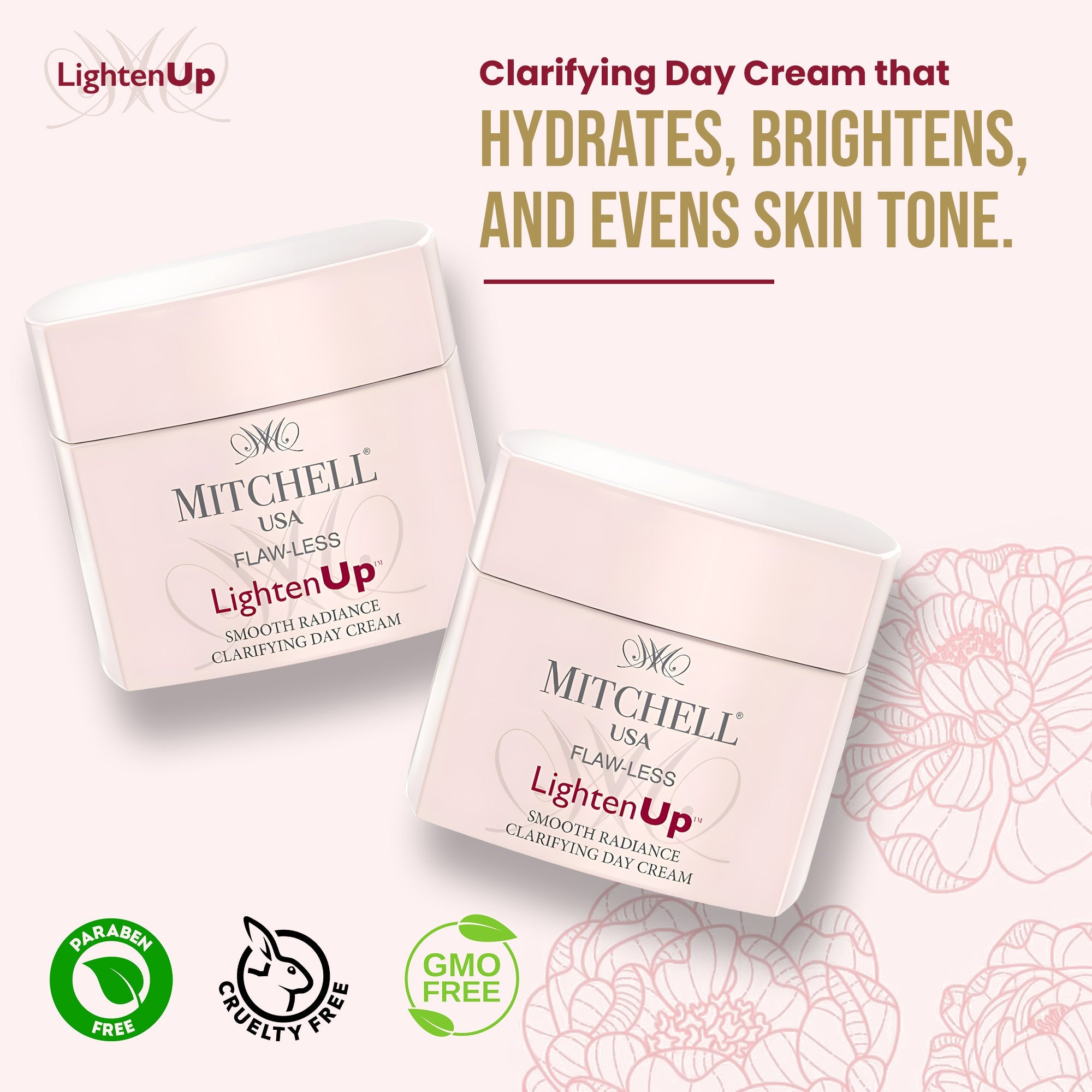 Lighten Up Flaw-Less Smooth Radiance Clarifying Day Cream 50g - Mitchell Brands