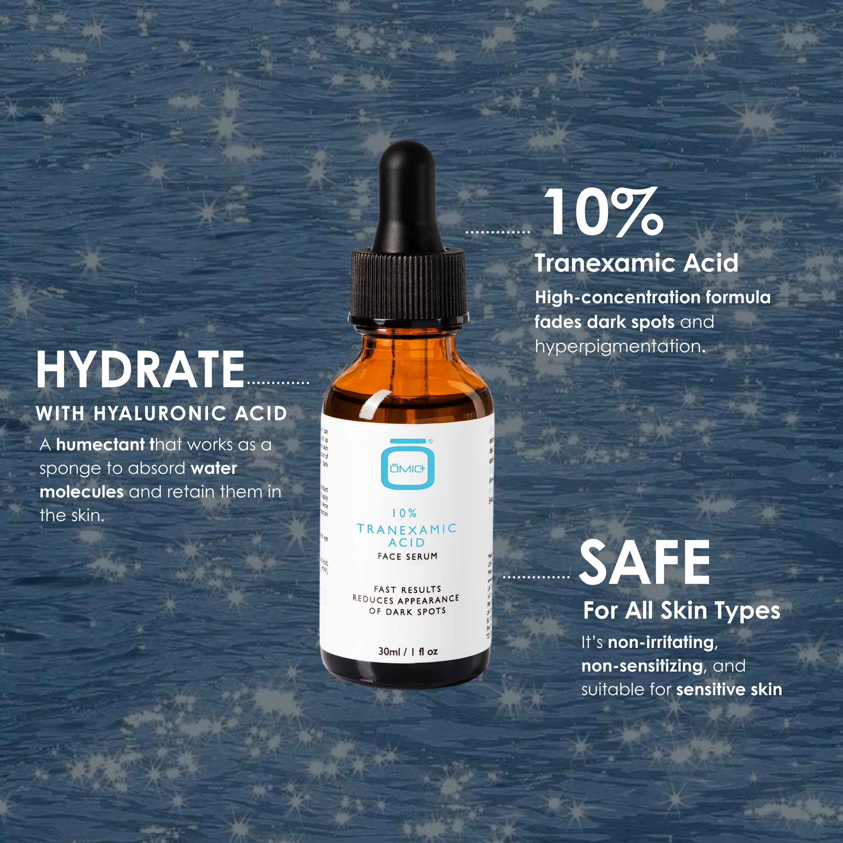 Omic+ 10% Tranexamic Acid Face Serum - Fade Dark Spots Fast 30ml